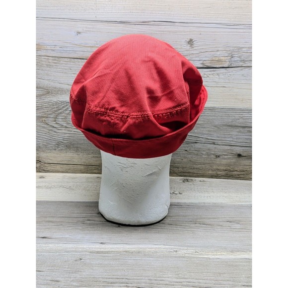 Vintage Red Sportina Cotton Blend Beret Hat Made in Hong Kong - Picture 3 of 7